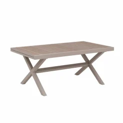 Made in Meubles Table De Jardin<Table de jardin taupe et effet bois en aluminium Ayden