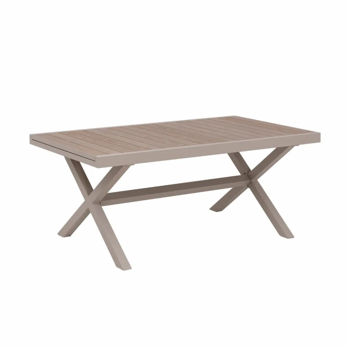 Made in Meubles Table De Jardin<Table de jardin taupe et effet bois en aluminium Ayden