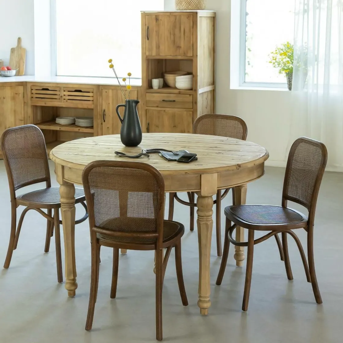 Made in Meubles Table À Manger<Table à manger avec allonges en bois recyclé Garance