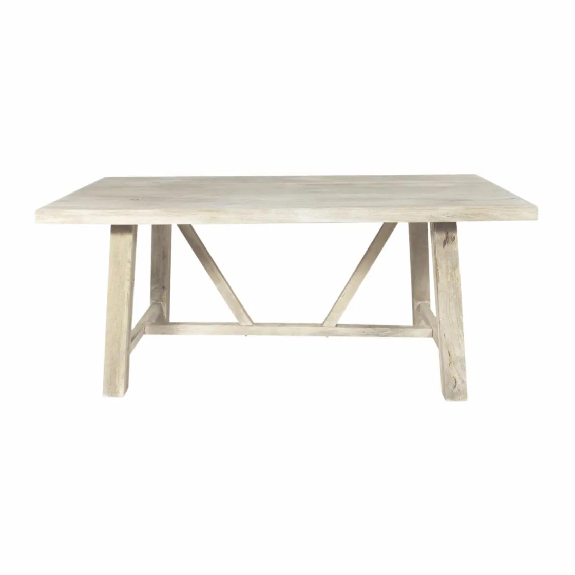 Made in Meubles Table À Manger<Table à manger avec allonges en bois de manguier blanchi Terra