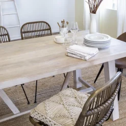 Made in Meubles Table À Manger<Table à manger avec allonges en bois de manguier blanchi Terra