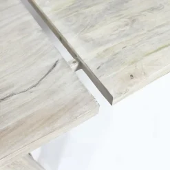 Made in Meubles Table À Manger<Table à manger avec allonges en bois de manguier blanchi Terra