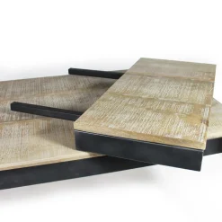 Made in Meubles Table À Manger<Table à manger avec allonges en bois de manguier et métal Locker