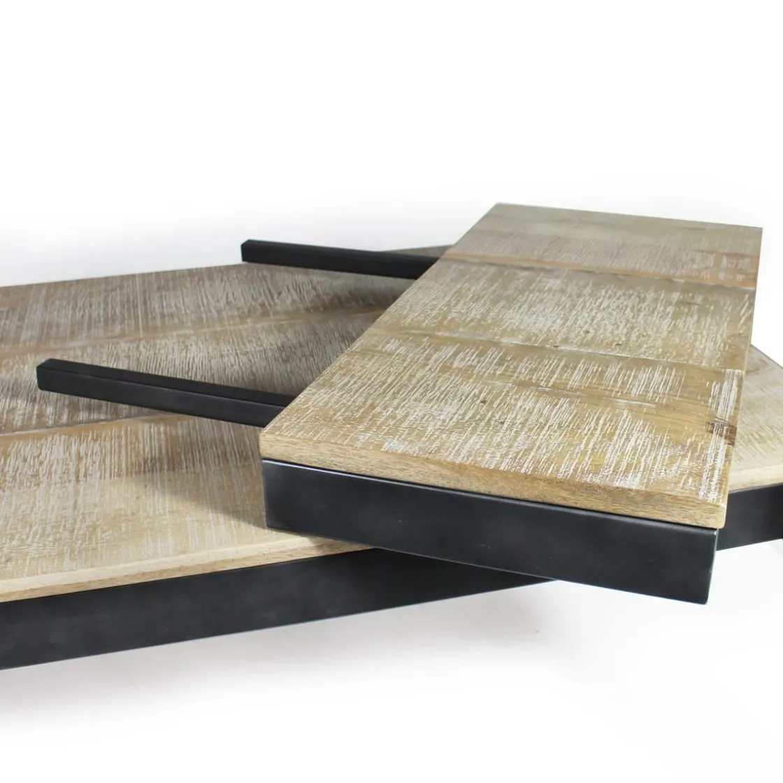 Made in Meubles Table À Manger<Table à manger avec allonges en bois de manguier et métal Locker