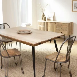 Made in Meubles Table À Manger<Table à manger avec allonges en bois de manguier Pia