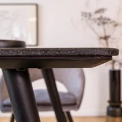 Made in Meubles Table À Manger<Table à manger avec plateau en granite noir Antonella