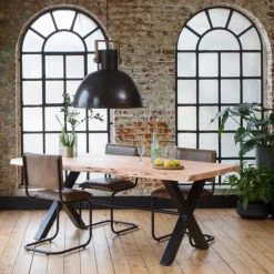 Made in Meubles Table À Manger<Table à manger en bois d'acacia et métal Tree