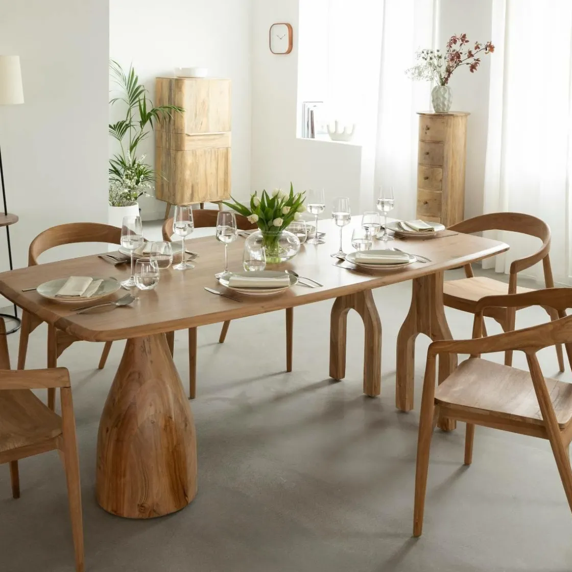 Made in Meubles Table À Manger<Table à manger en bois d'Acacia Anaé