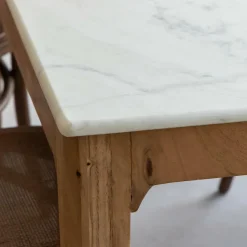 Made in Meubles Table À Manger<Table à manger en bois de manguier et marbre Arthuro