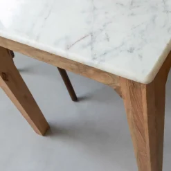 Made in Meubles Table À Manger<Table à manger en bois de manguier et marbre Arthuro