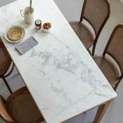 Made in Meubles Table À Manger<Table à manger en bois de manguier et marbre Arthuro