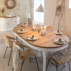 Made in Meubles Table À Manger<Table à manger en bois recyclé avec allonges Garance