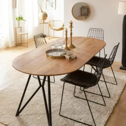 Made in Meubles Table À Manger<Table à manger ovale en bois d'acacia Ivan