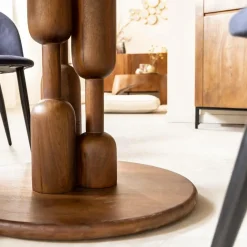 Made in Meubles Table À Manger<Table à manger ronde en bois de manguier Zola