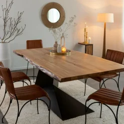 Made in Meubles Table À Manger<Table à manger suspendu en bois d'acacia et métal Coco