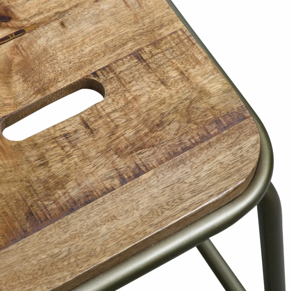 Made in Meubles Tabouret<Tabouret écolier métal et bois petit modèle Marcus