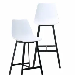Made in Meubles Tabouret De Bar<Tabouret de bar blanc et métal noir Marius (lot de 2)