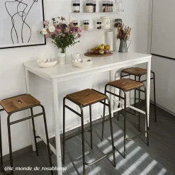 Made in Meubles Tabouret De Bar<Tabouret de bar écolier bois et métal 77cm Marcus