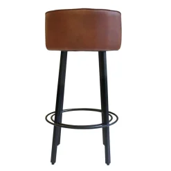 Made in Meubles Tabouret De Bar<Tabouret de bar en cuir et métal Tiago