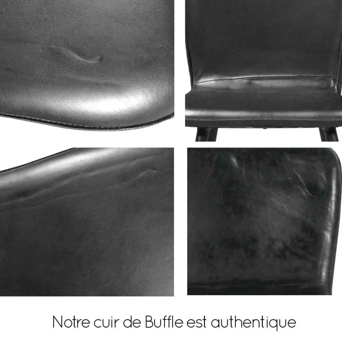 Made in Meubles Tabouret De Bar<Tabouret de bar en cuir marron Louise (lot de 2)