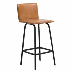 Made in Meubles Tabouret De Bar<Tabouret de bar en cuir marron Louise (lot de 2)