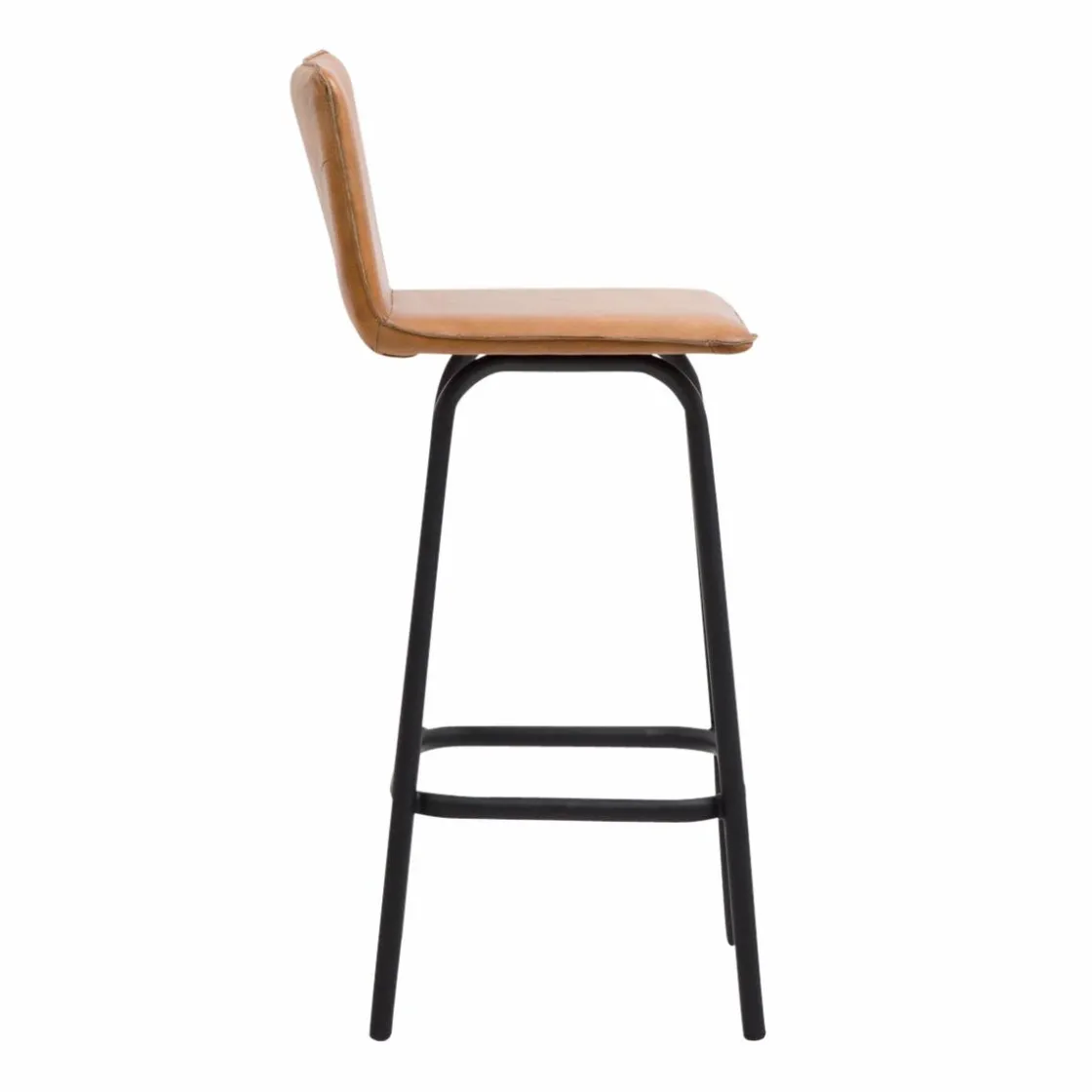 Made in Meubles Tabouret De Bar<Tabouret de bar en cuir marron Louise (lot de 2)