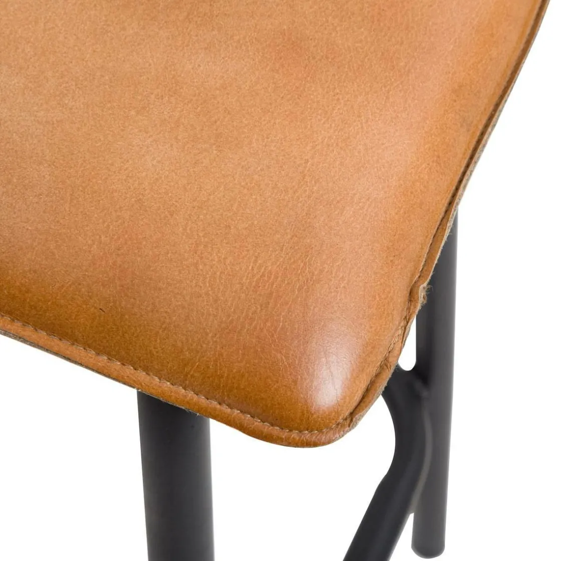 Made in Meubles Tabouret De Bar<Tabouret de bar en cuir marron Louise (lot de 2)