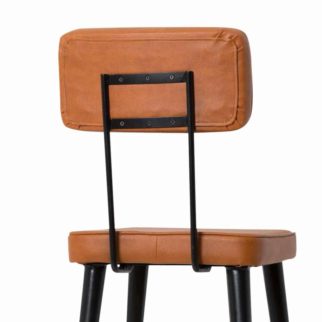 Made in Meubles Tabouret De Bar<Tabouret de bar en cuir marron et métal noir Victoire