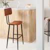 Made in Meubles Tabouret De Bar<Tabouret de bar en cuir marron Carl