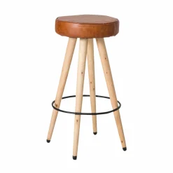 Made in Meubles Tabouret De Bar<Tabouret de bar en cuir marron Jocelin