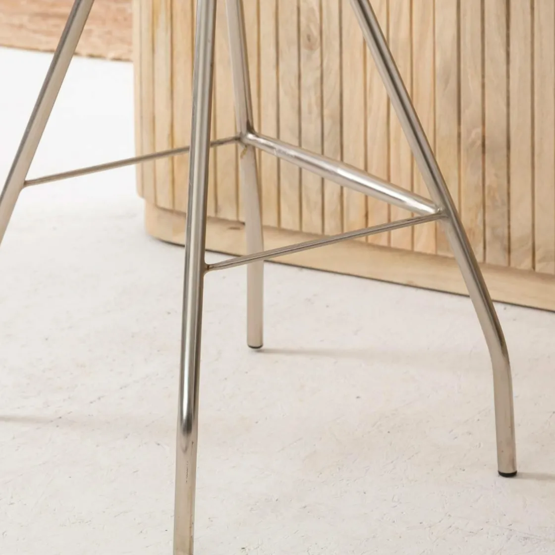 Made in Meubles Tabouret De Bar<Tabouret de bar en cuir noir et métal Lya