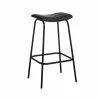 Made in Meubles Tabouret De Bar<Tabouret de bar en cuir noir et métal Alexandre (lot de 2)