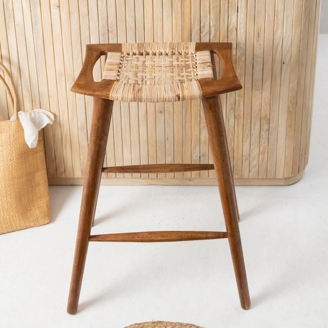 Made in Meubles Tabouret De Bar<Tabouret de bar en manguier Suzanna