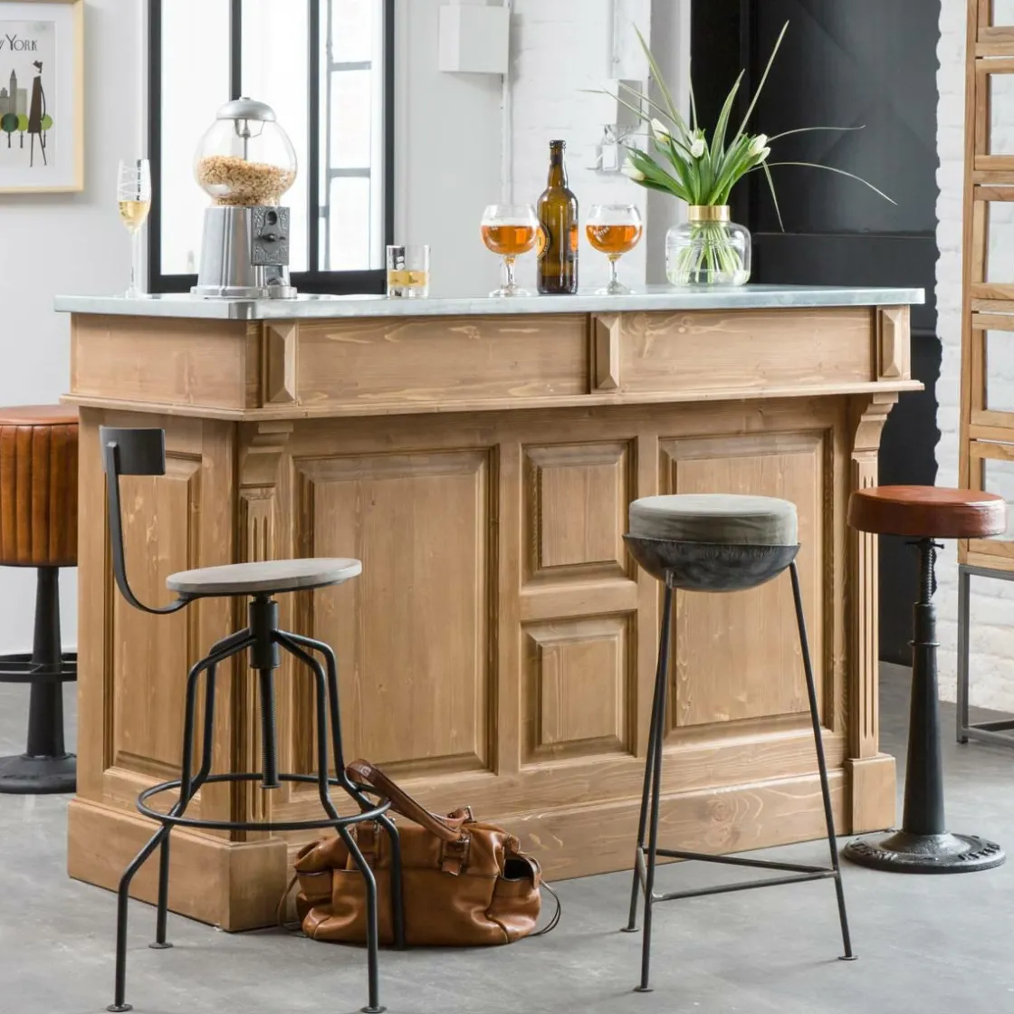 Made in Meubles Tabouret De Bar<Tabouret de bar en métal 1 place Grey