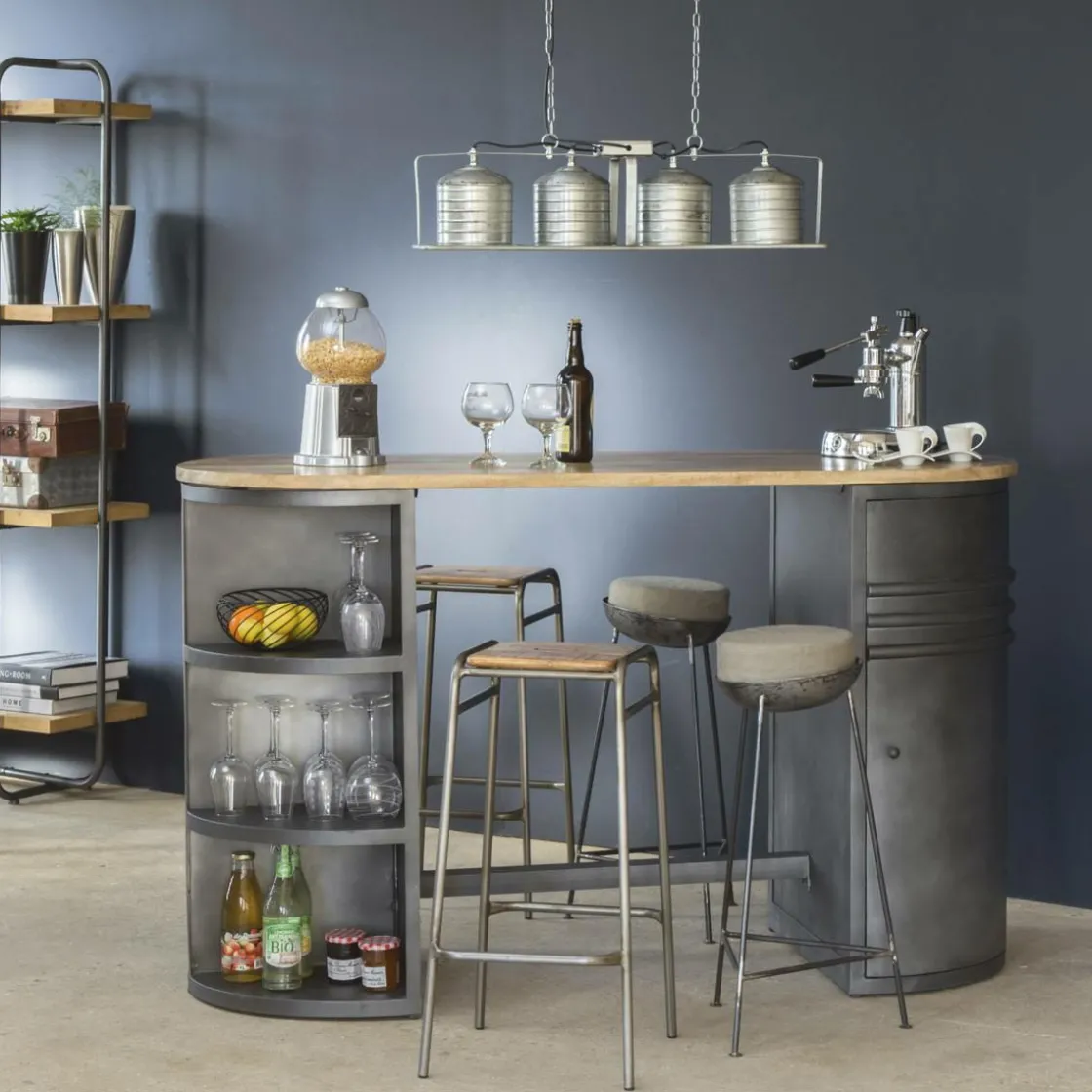 Made in Meubles Tabouret De Bar<Tabouret de bar en métal 1 place Grey