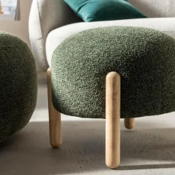 Made in Meubles Tabouret<Tabouret en tissu bouclette Nério