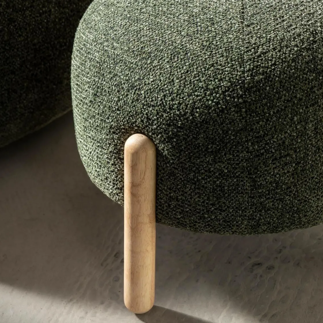 Made in Meubles Tabouret<Tabouret en tissu bouclette Nério