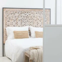 Made in Meubles Tête De Lit<Tête de lit en bois de manguier blanchi Lila