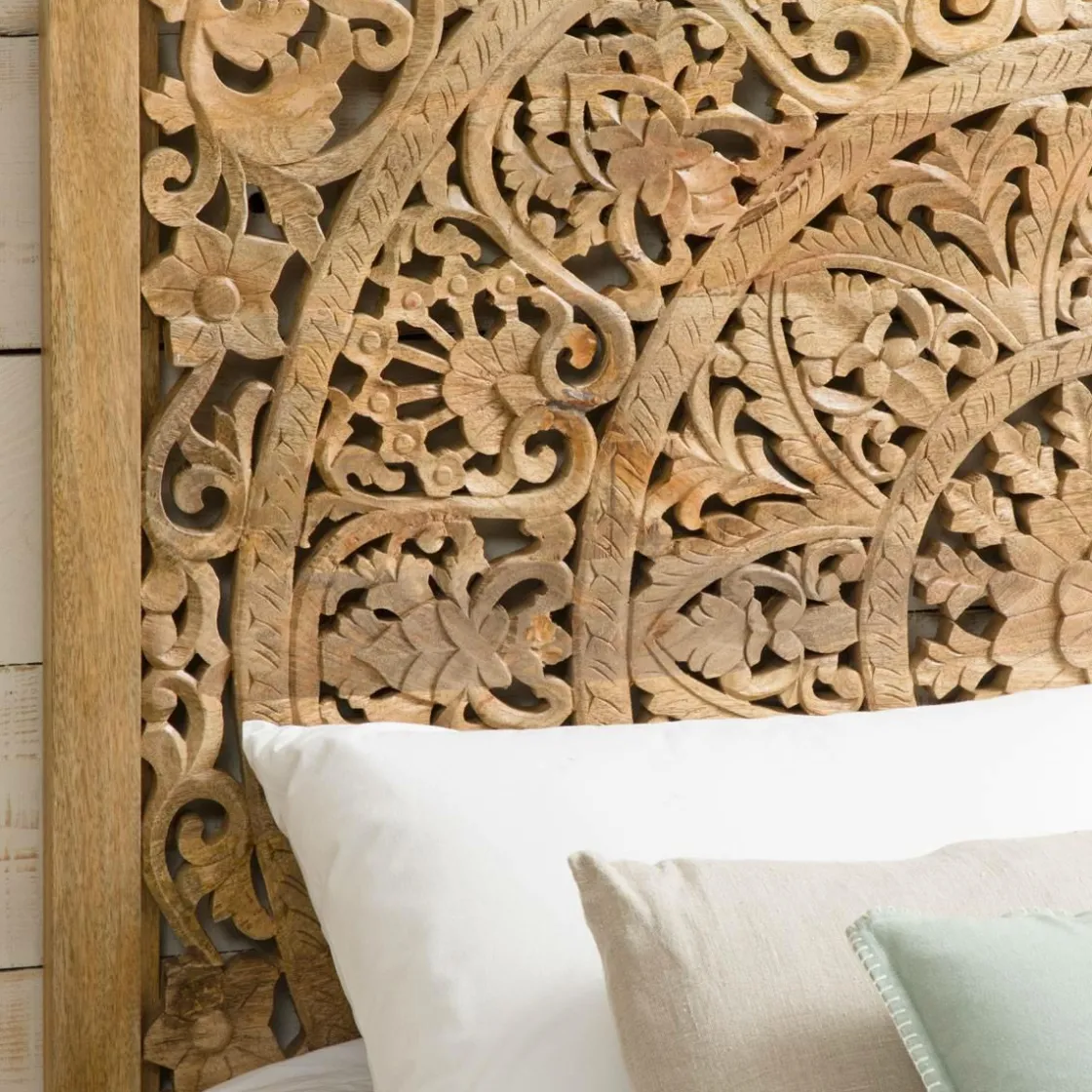 Made in Meubles Tête De Lit<Tête de lit en bois de manguier sculpté Vittoria