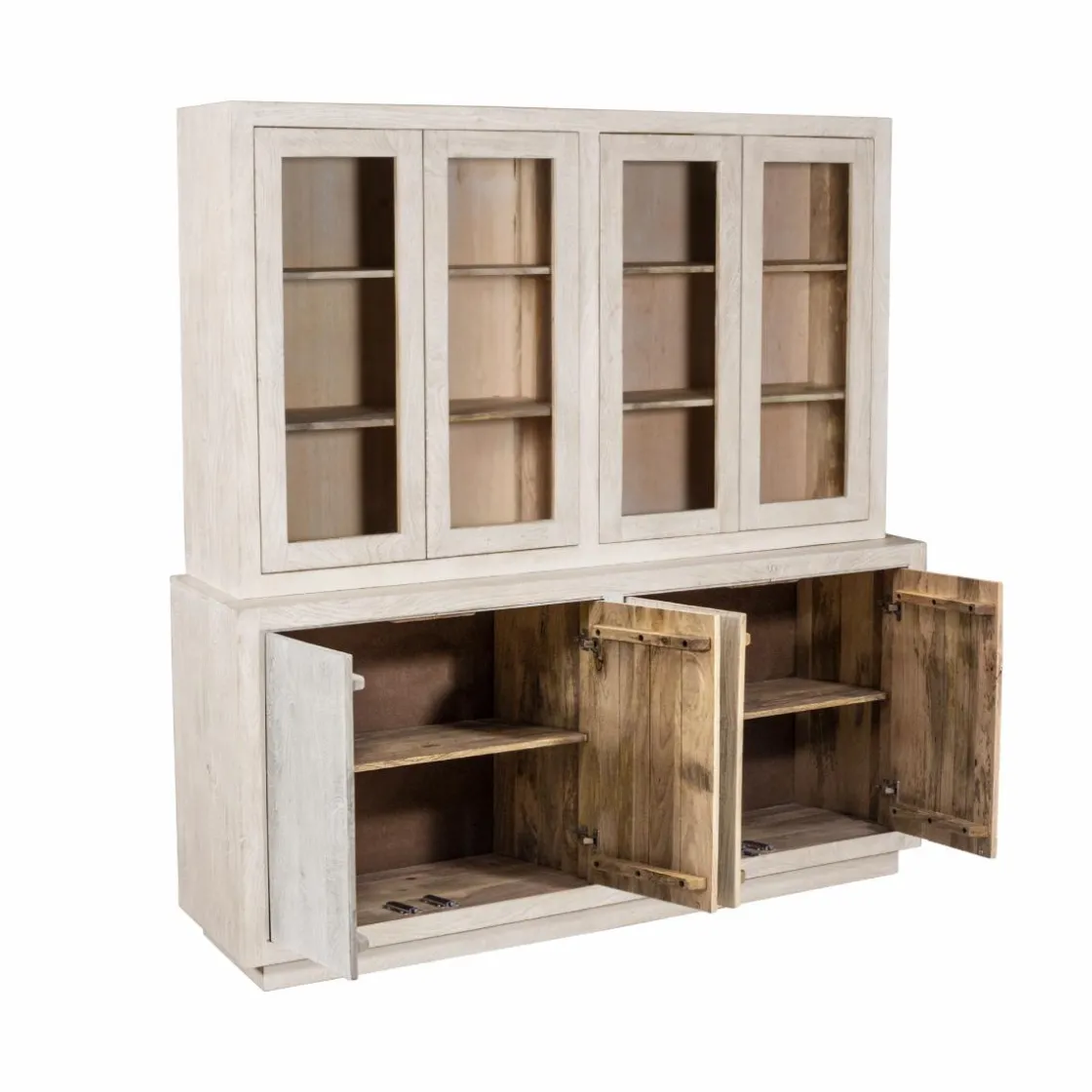 Made in Meubles Vaisselier<Vaisselier en bois de manguier blanchi Alison