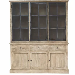 Made in Meubles Vaisselier<Vaisselier en bois de manguier brossée et métal noir Clotilde