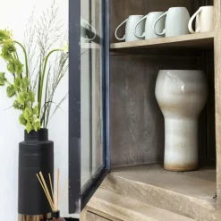 Made in Meubles Vaisselier<Vaisselier en bois de manguier brossée et métal noir Clotilde