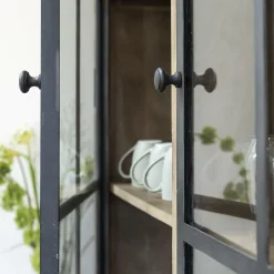 Made in Meubles Vaisselier<Vaisselier en bois de manguier brossée et métal noir Clotilde