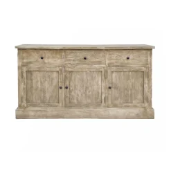 Made in Meubles Vaisselier<Vaisselier en bois de manguier brossée et métal noir Clotilde