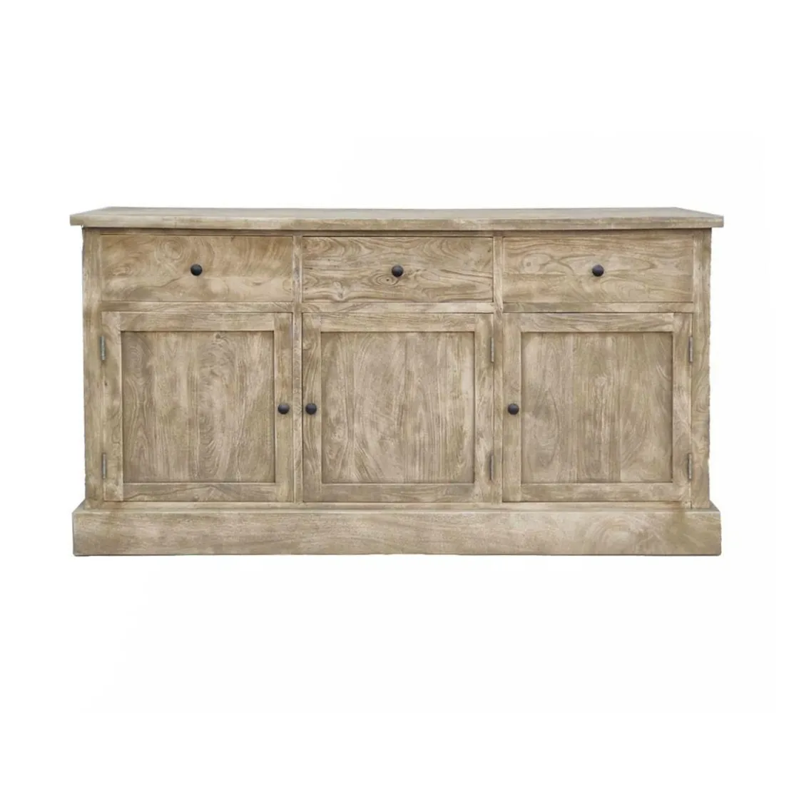 Made in Meubles Vaisselier<Vaisselier en bois de manguier brossée et métal noir Clotilde