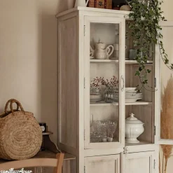 Made in Meubles Vaisselier<Vaisselier en bois de manguier blanchi Cuzco