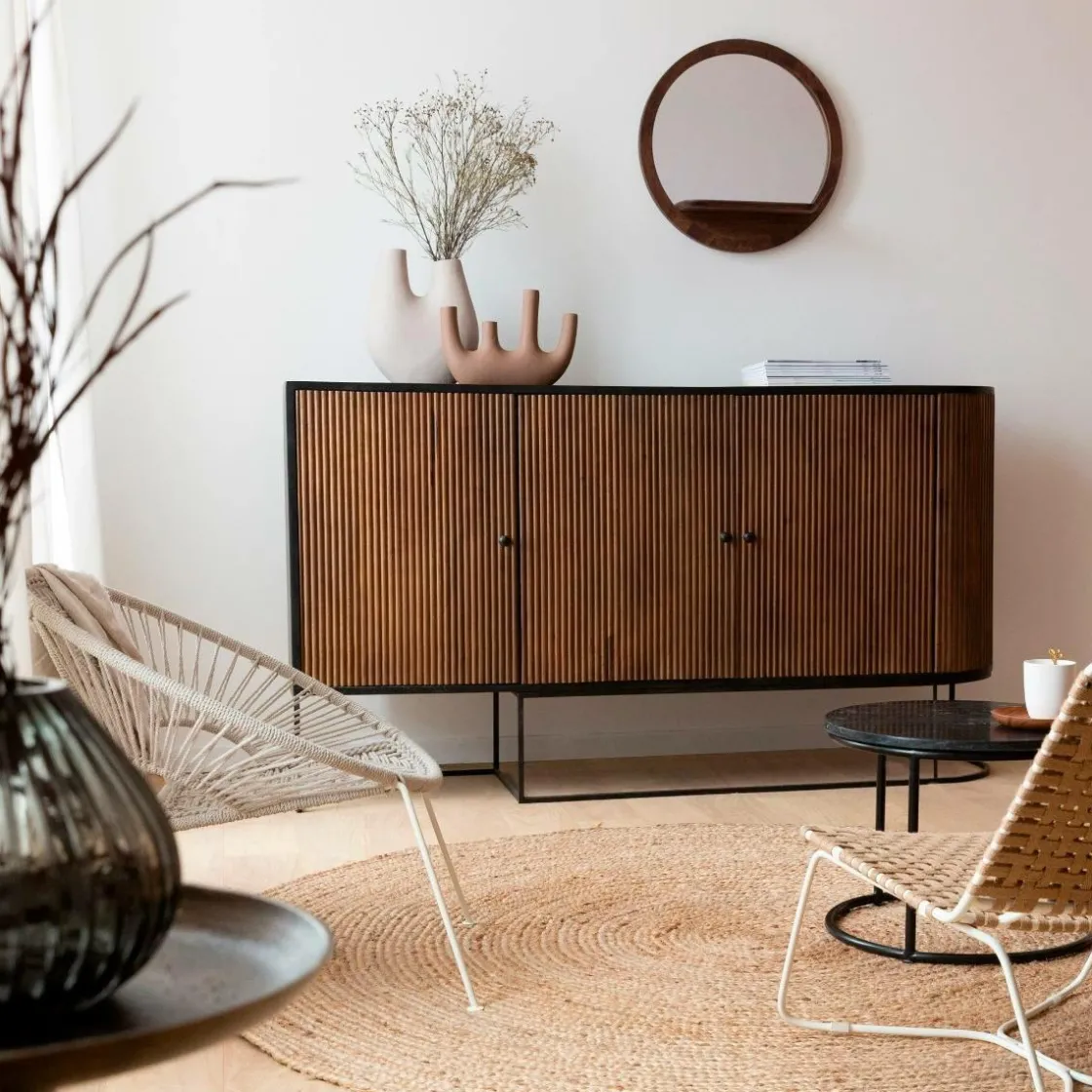 Made in Meubles Décoration<Vase beige 2 tiges en aluminium Tulipa