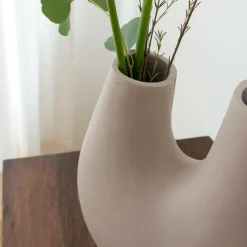 Made in Meubles Décoration<Vase beige 2 tiges en aluminium Tulipa