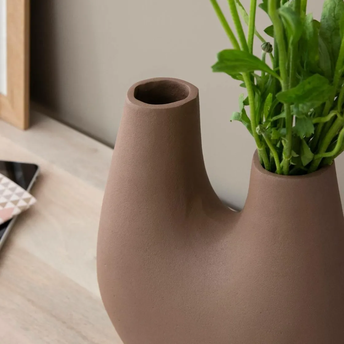 Made in Meubles Décoration<Vase marron 2 tiges en aluminium Tulipa