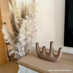 Made in Meubles Décoration<Vase marron 4 tiges en aluminium Dahlia